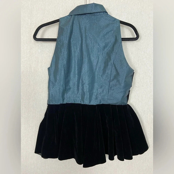 Vintage Kenzo velvet suede silk lined sleeveless  peplum dress top Sz 38 - Picture 3 of 16